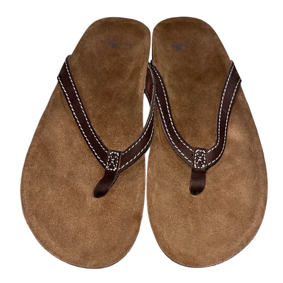 NEW Sanuk Brown She Loungy Flip Flop Thong Sandals size 9 - Picture 1 of 4